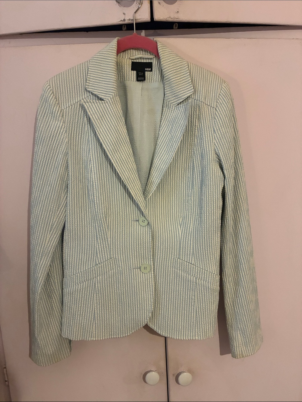 H&M  Striped Seersucker Blazer